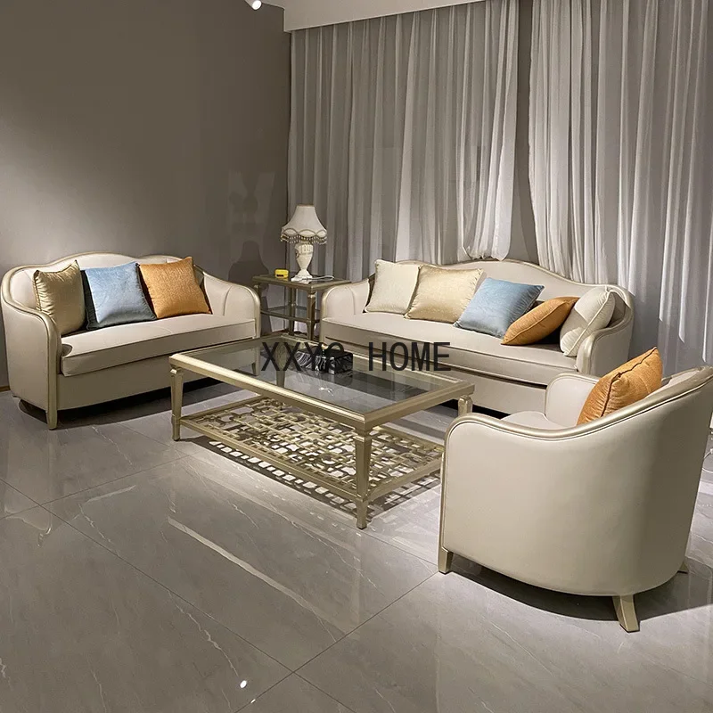 American Light Luxury Sofa Combination Living Room Simple High-Grade Solid Wood Leather Art Sofa Furniture
American Light Luxury Sofa Combination Living Room Simple High-Grade Solid Wood Leather Art Sofa Furniture