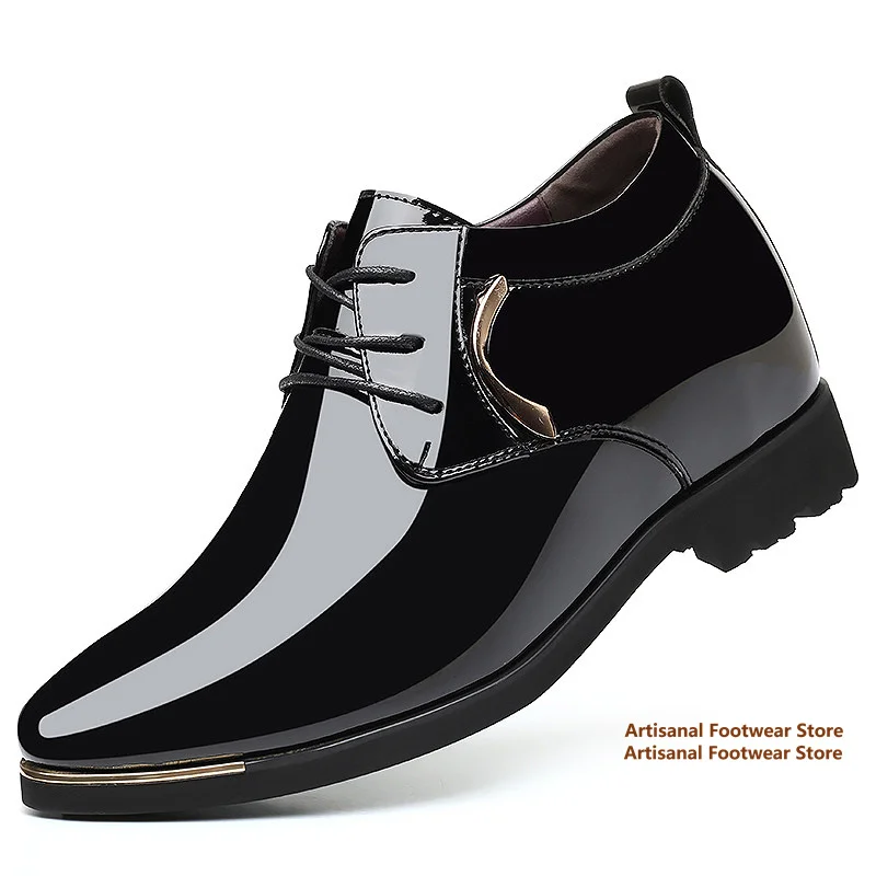 Men's 10cm Interior Height Increasing Shiny Leather Shoes Pointed Patent Leather Men's Shoes Wedding Shoes Trendy Men's Shoes
Men's 10cm Interior Height Increasing Shiny Leather Shoes Pointed Patent Leather Men's Shoes Wedding Shoes Trendy Men's Shoes