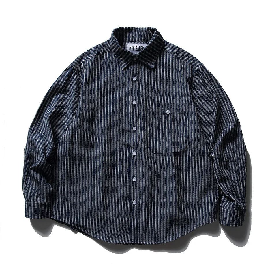 Seersucker Stripe Long Sleeve Cargo Shirt Men Japanese Streetwear Fashion Loose Casual Fashion Shirts Blouses
Seersucker Stripe Long Sleeve Cargo Shirt Men Japanese Streetwear Fashion Loose Casual Fashion Shirts Blouses
