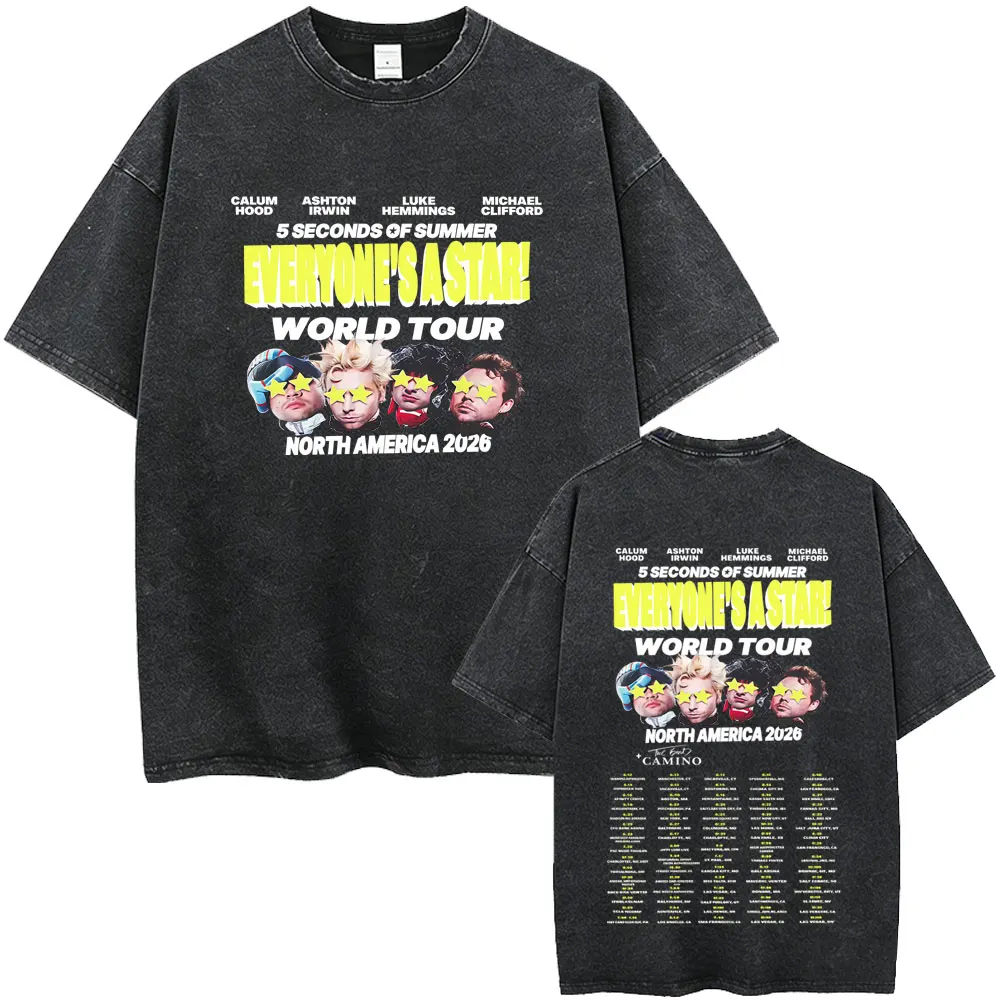 Washed Vintage 5 Seconds of Summer Everyone's A Star World Tour 2026 T-shirt Men Women Clothing Pop Punk Rock Harajuku T Shirts
Washed Vintage 5 Seconds of Summer Everyone's A Star World Tour 2026 T-shirt Men Women Clothing Pop Punk Rock Harajuku T Shirts