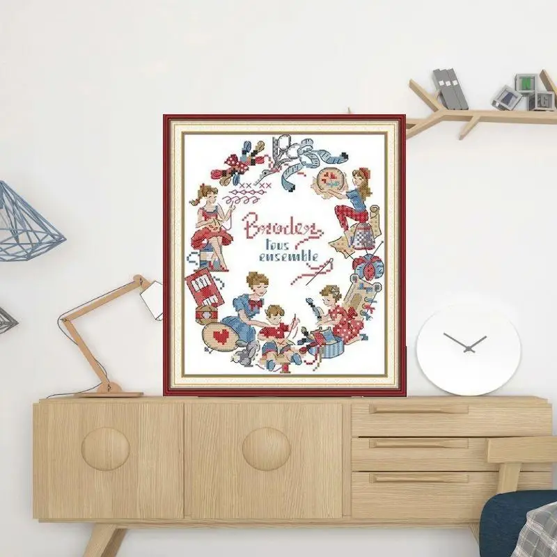 Fun in a circle-Soulgift Stamped Pre-Printed Cross Stitch Kits, 9CT/11CT/14CT/16CT Fabric With DMC Threads-easy to follow
Fun in a circle-Soulgift Stamped Pre-Printed Cross Stitch Kits, 9CT/11CT/14CT/16CT Fabric With DMC Threads-easy to follow