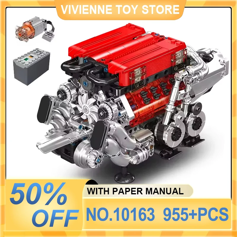 Mould King 10163 Technical Engine Building Block The BGT Supercar With Red W16 Engine Assembly 3D Toy Kids Adults Christmas Gift
Mould King 10163 Technical Engine Building Block The BGT Supercar With Red W16 Engine Assembly 3D Toy Kids Adults Christmas Gift