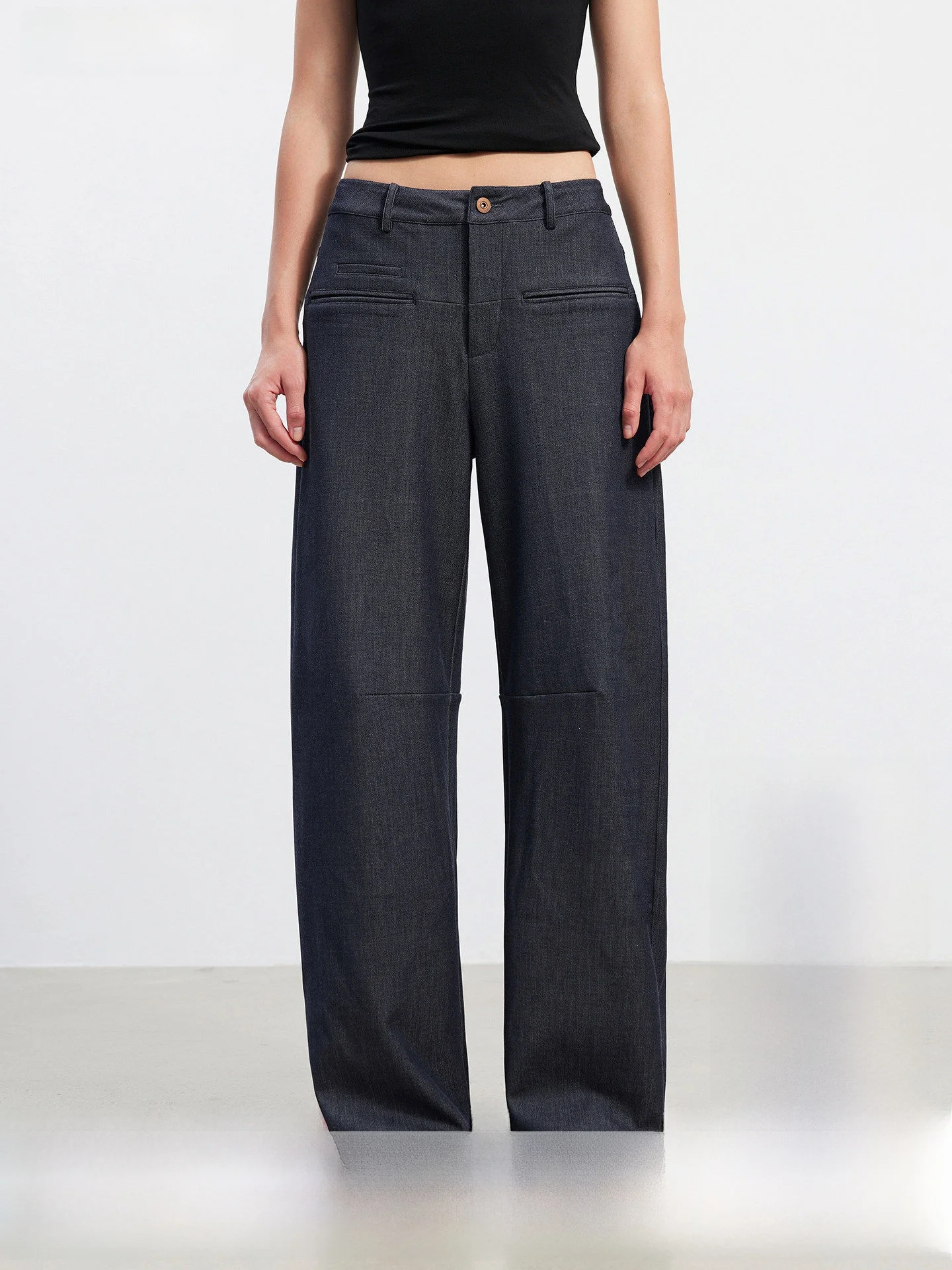 AFTADAWN Denim Wide Leg Pants Asymmetrical Hemline Structure Splicing Slimming Drapey Casual Style Natural Waist Polyester
AFTADAWN Denim Wide Leg Pants Asymmetrical Hemline Structure Splicing Slimming Drapey Casual Style Natural Waist Polyester