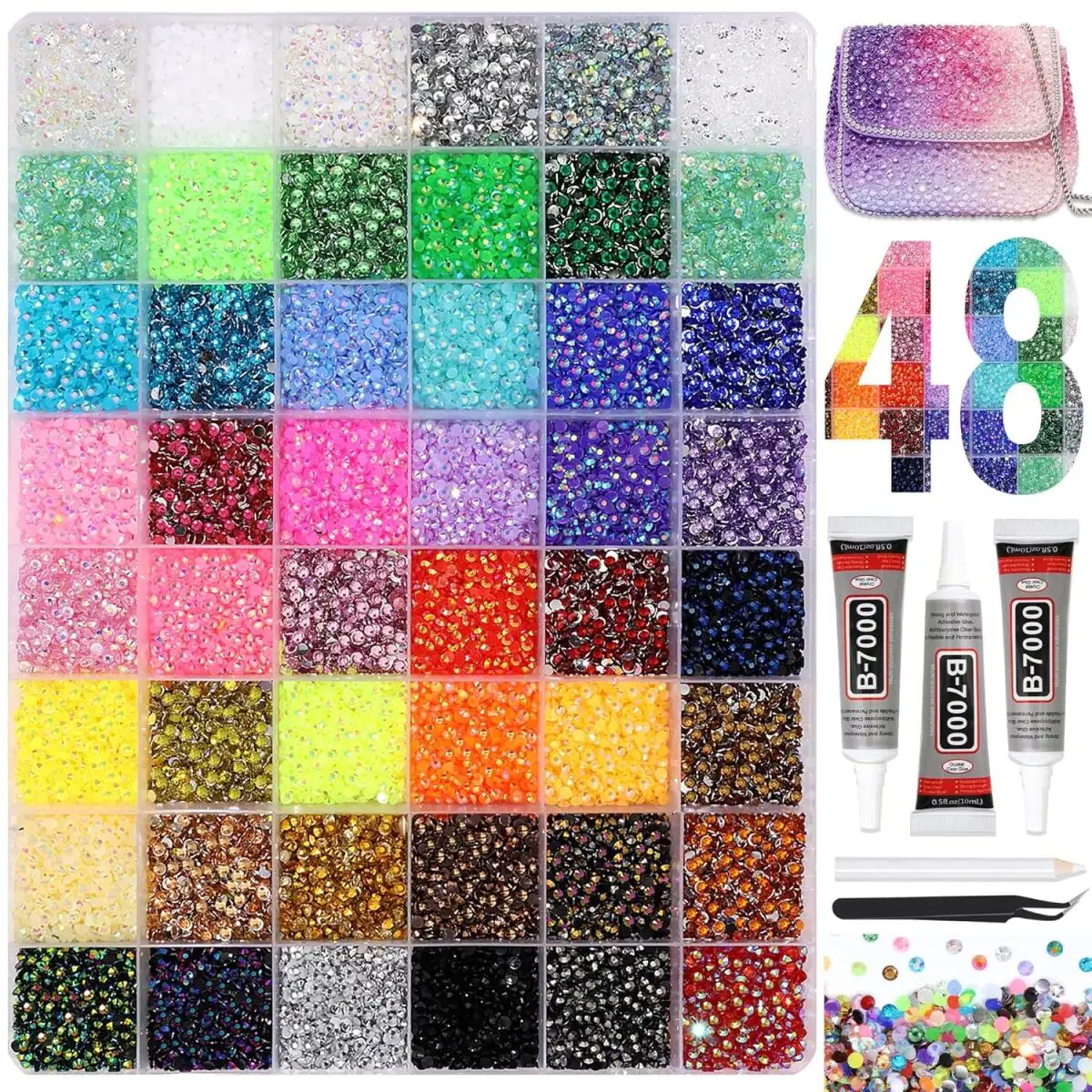 1Box 48 Colors Semi-circular Rhinestone Bedazzling Kit Nail Charms Colorful Resin AB Crystal Flatback Nail Art Decorations DIY
1Box 48 Colors Semi-circular Rhinestone Bedazzling Kit Nail Charms Colorful Resin AB Crystal Flatback Nail Art Decorations DIY