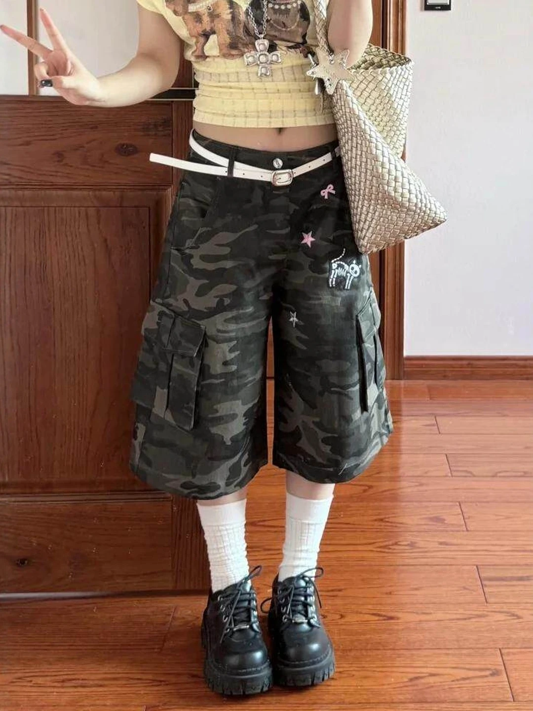 plus Size Camouflage Straight Leg Workwear Jeans Women's Summer Slimming Seven-Foot High Waist Loose Fit No Stretch Denim
plus Size Camouflage Straight Leg Workwear Jeans Women's Summer Slimming Seven-Foot High Waist Loose Fit No Stretch Denim