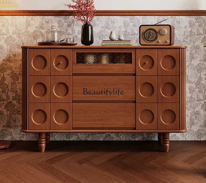 French retro solid wood dining side cabinet middle antique storage cabinet against the wall
French retro solid wood dining side cabinet middle antique storage cabinet against the wall