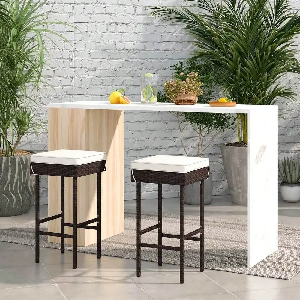 Patiojoy Patio, 2 шт., плетеный барный стул из ротанга, стулья, барные стулья высоты
Patiojoy Patio, 2 шт., плетеный барный стул из ротанга, стулья, барные стулья высоты