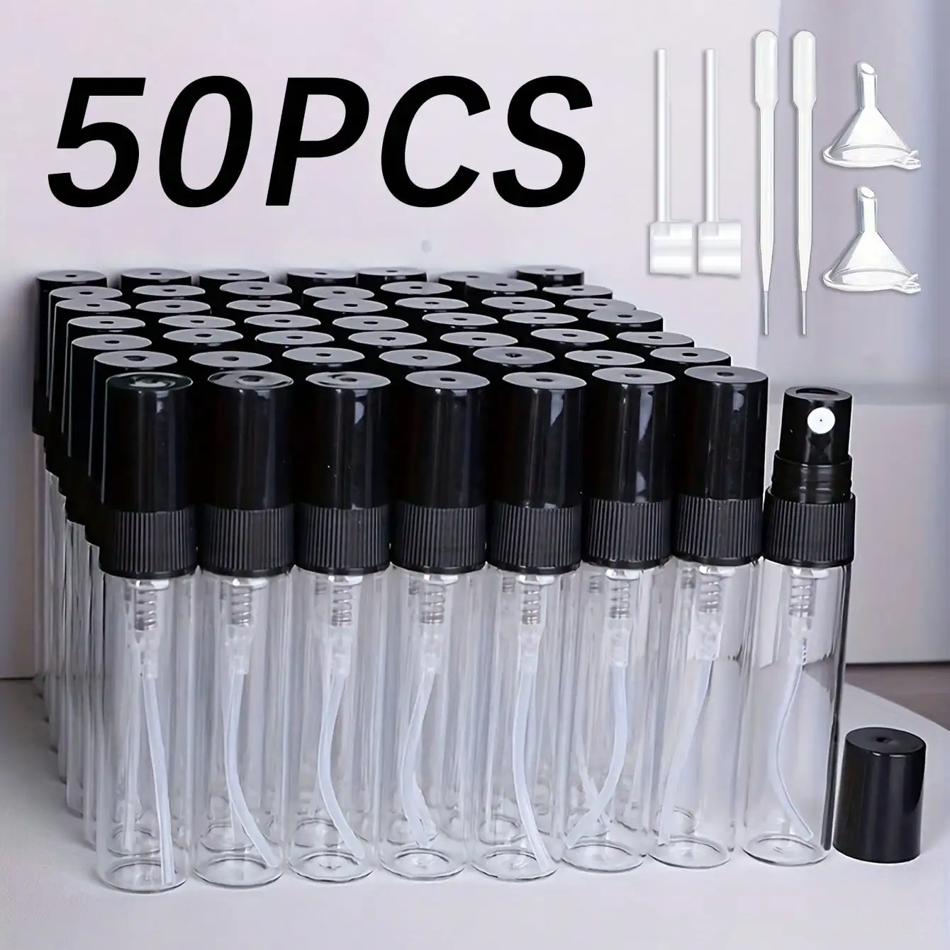 50 + 6 аксессуаров, 0,17 унций, мини-распылитель, распылитель для тонкого тумана, включая 50 распылительных бутылок, 2 воронки, 2 пипетки, 2 распределителя
50 + 6 аксессуаров, 0,17 унций, мини-распылитель, распылитель для тонкого тумана, включая 50 распылительных бутылок, 2 воронки, 2 пипетки, 2 распределителя