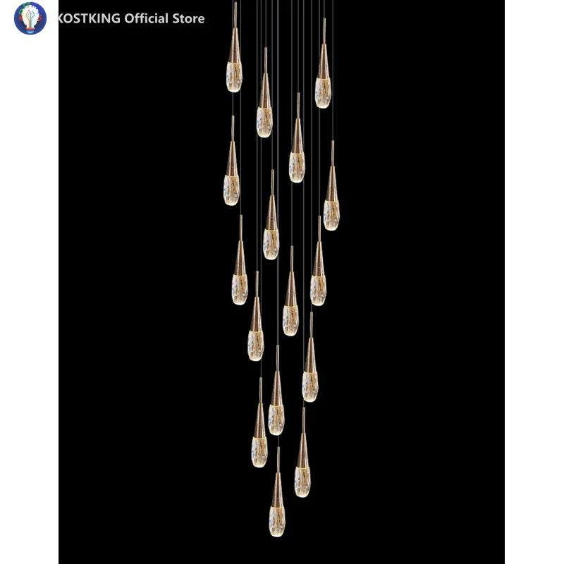 LED Crystal Staircase Chandelier Villa Double Attic Light Living Room Ceiling Light Dining Room Pendant Light Indoor Lighting
LED Crystal Staircase Chandelier Villa Double Attic Light Living Room Ceiling Light Dining Room Pendant Light Indoor Lighting