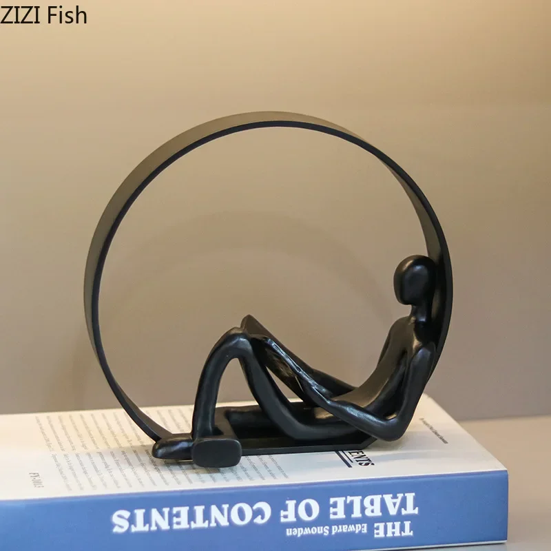 Креативные фигурки чтения, статуи, украшения для стола, черные персонажи, скульптура из смолы, абстрактные поделки, эстетический декор для комнаты 
Креативные фигурки чтения, статуи, украшения для стола, черные персонажи, скульптура из смолы, абстрактные поделки, эстетический декор для комнаты