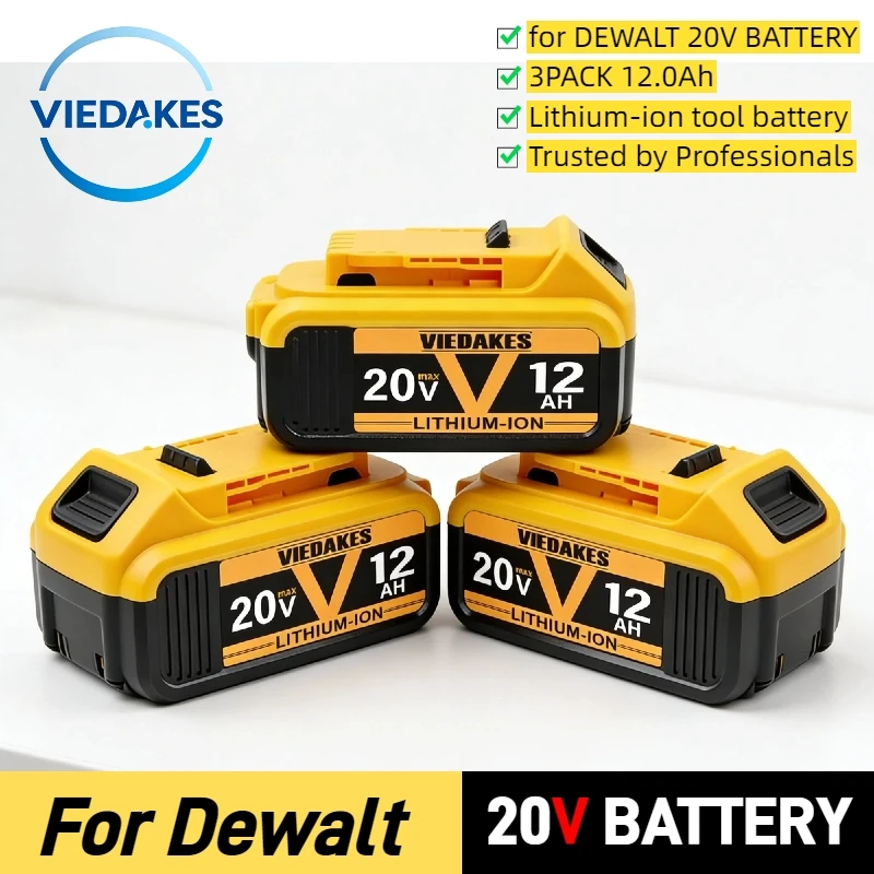 12.0Ah 20V Lithium-Ion Replacement Batteries, for Dewalt Cordless Tools Compatible for dewalt 20v battery DCB200, DCB205, DCB206
12.0Ah 20V Lithium-Ion Replacement Batteries, for Dewalt Cordless Tools Compatible for dewalt 20v battery DCB200, DCB205, DCB206