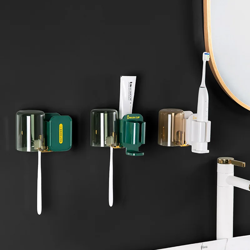Luxury electric toothbrush rack punching-free wall-mounted toothbrush cup set rack base of dental storage rack
Luxury electric toothbrush rack punching-free wall-mounted toothbrush cup set rack base of dental storage rack