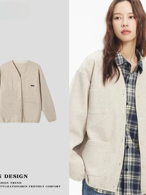 American Retro Knitted Jacket Sweatshirt Outerwear Baseball Style Thin Women's Spring Autumn New Style Cardigan
American Retro Knitted Jacket Sweatshirt Outerwear Baseball Style Thin Women's Spring Autumn New Style Cardigan