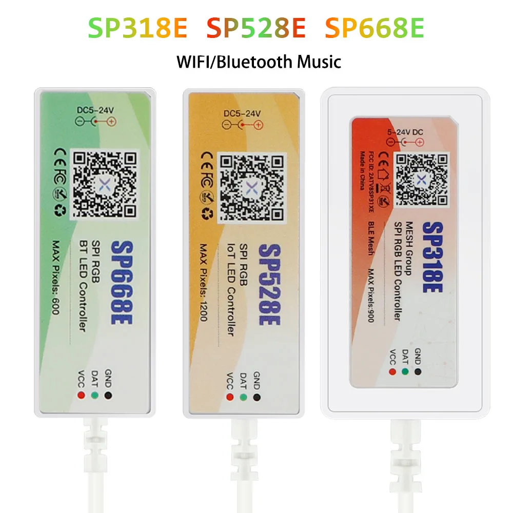 WS2811 WS2812B RGBIC LED Strip Light SP318E SP528E SP668E Controller WIFI/Bluetooth APP Music DIY Dynamic Effect Light DC5-24V
WS2811 WS2812B RGBIC LED Strip Light SP318E SP528E SP668E Controller WIFI/Bluetooth APP Music DIY Dynamic Effect Light DC5-24V