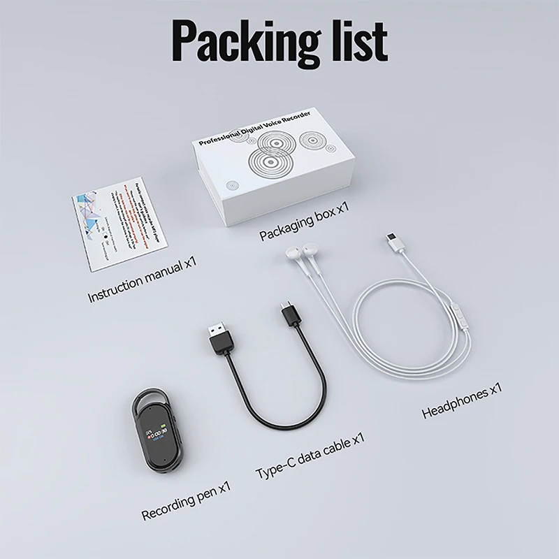 Таймстамп в один клик, умные цифровые записывающие голосовые устройства, 0,42-дюймовый рекордер, шумоподавление, 300 мАч, запись с голосовым управлением
Таймстамп в один клик, умные цифровые записывающие голосовые устройства, 0,42-дюймовый рекордер, шумоподавление, 300 мАч, запись с голосовым управлением
