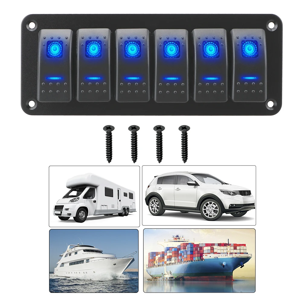 ON-OFF Rocker Switch Panel for Marine Boat Caravan RV Waterproof Double Light Switch 12/24V 6 Gang LED Toggle Switch Panel
ON-OFF Rocker Switch Panel for Marine Boat Caravan RV Waterproof Double Light Switch 12/24V 6 Gang LED Toggle Switch Panel