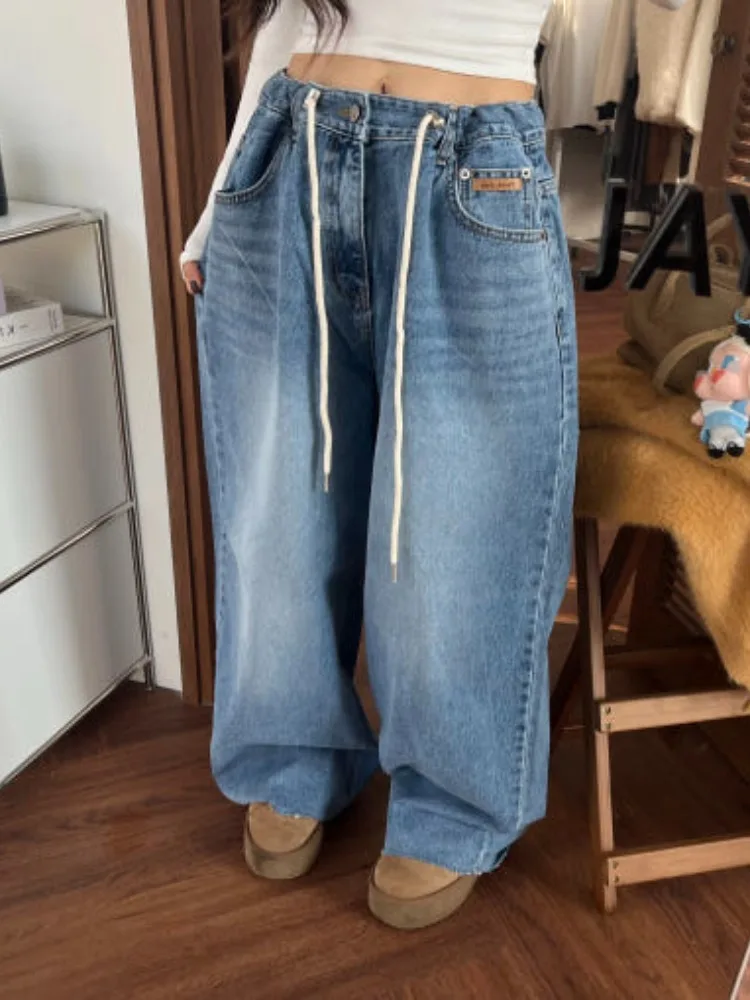 Модные зимние прямые джинсы с завязками, женские свободные утягивающие длинные брюки, модные универсальные повседневные джинсовые брюки
Модные зимние прямые джинсы с завязками, женские свободные утягивающие длинные брюки, модные универсальные повседневные джинсовые брюки