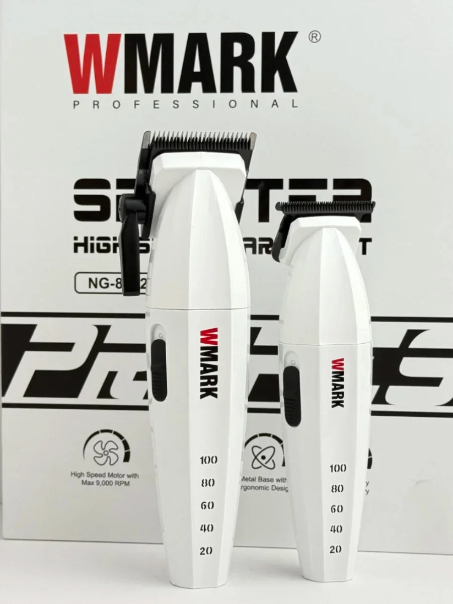 WMARK NG 8632 Профессиональный высокоскоростной парикмахерский комплект Электрическая машинка для стрижки волос 9000 об/мин DLC Blade Триммер для волос для мужчин с запасными лезвиями
WMARK NG 8632 Профессиональный высокоскоростной парикмахерский комплект Электрическая машинка для стрижки волос 9000 об/мин DLC Blade Триммер для волос для мужчин с запасными лезвиями