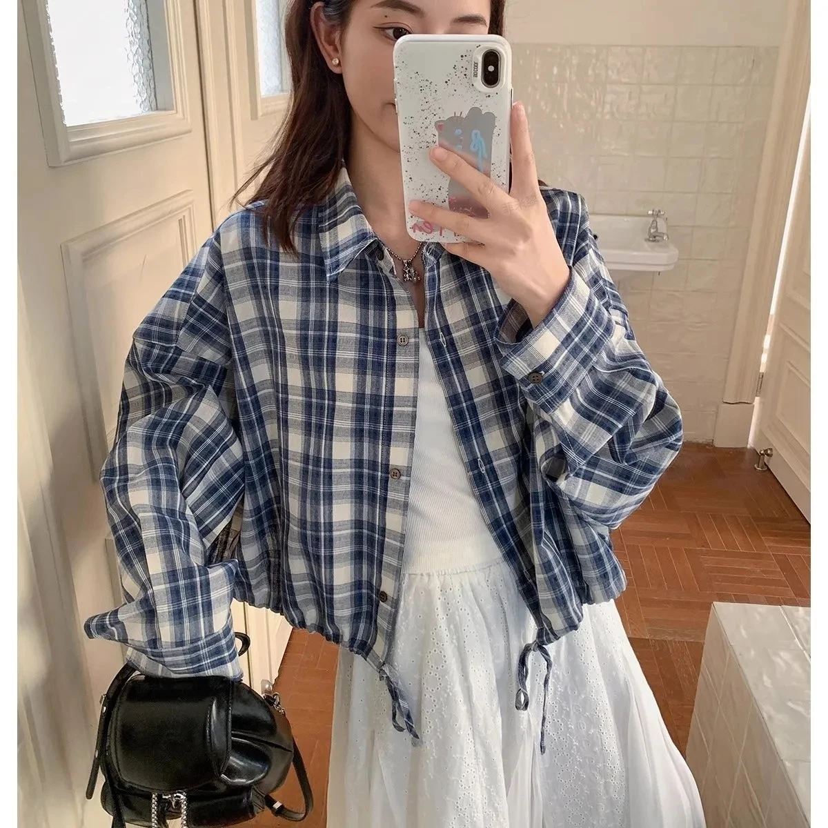 2025 New Retro Plaid Shirt Women Drawstring Casual Shirt Loose Top Jacket Spring Summer Shirt Top Long Sleeve Women T-Shirt
2025 New Retro Plaid Shirt Women Drawstring Casual Shirt Loose Top Jacket Spring Summer Shirt Top Long Sleeve Women T-Shirt