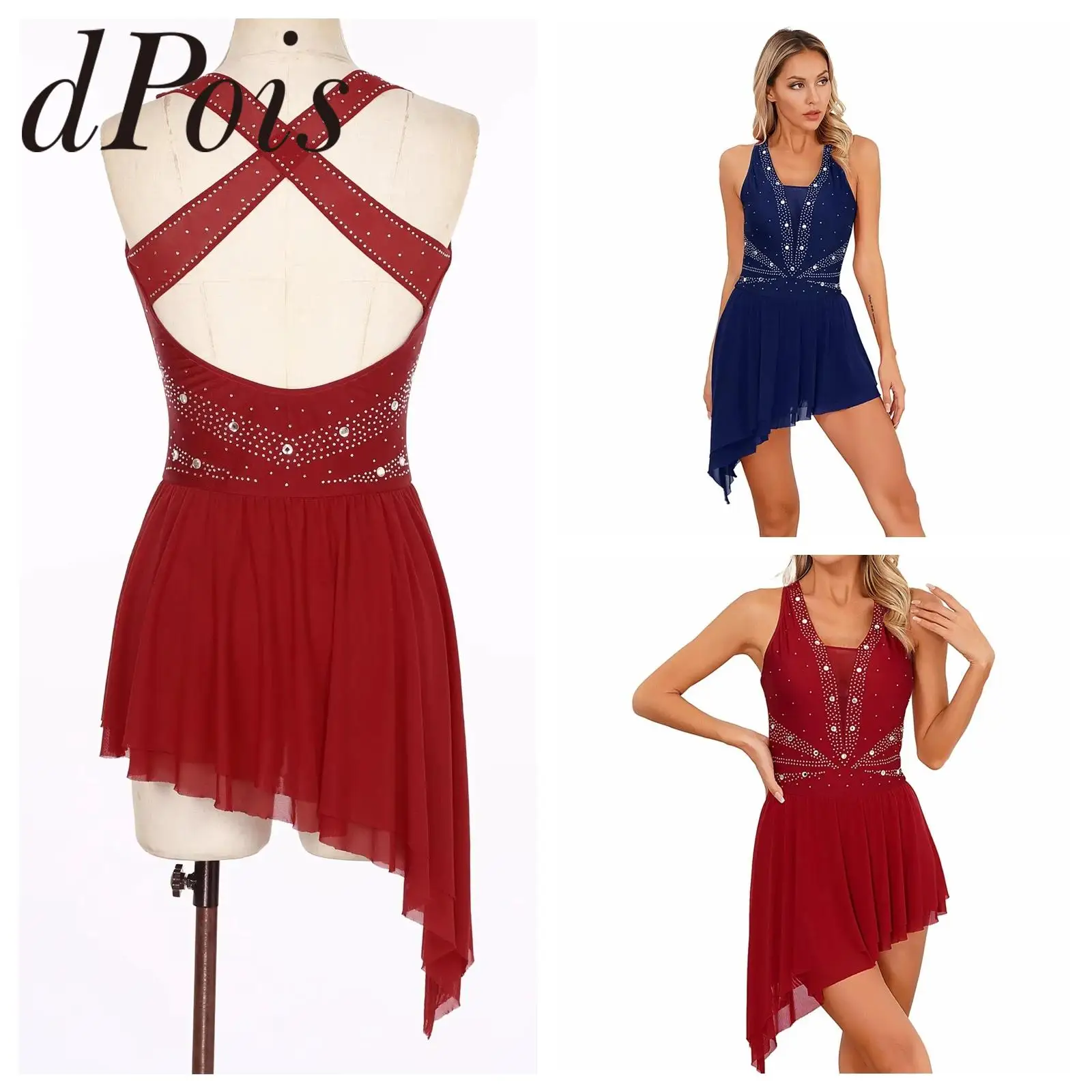 Women Ice Skating Clothes Figure Skating Dress Performance Clothes Rhinestone Sleeveless Ballet Dresses Gymnastics Leotard
Women Ice Skating Clothes Figure Skating Dress Performance Clothes Rhinestone Sleeveless Ballet Dresses Gymnastics Leotard