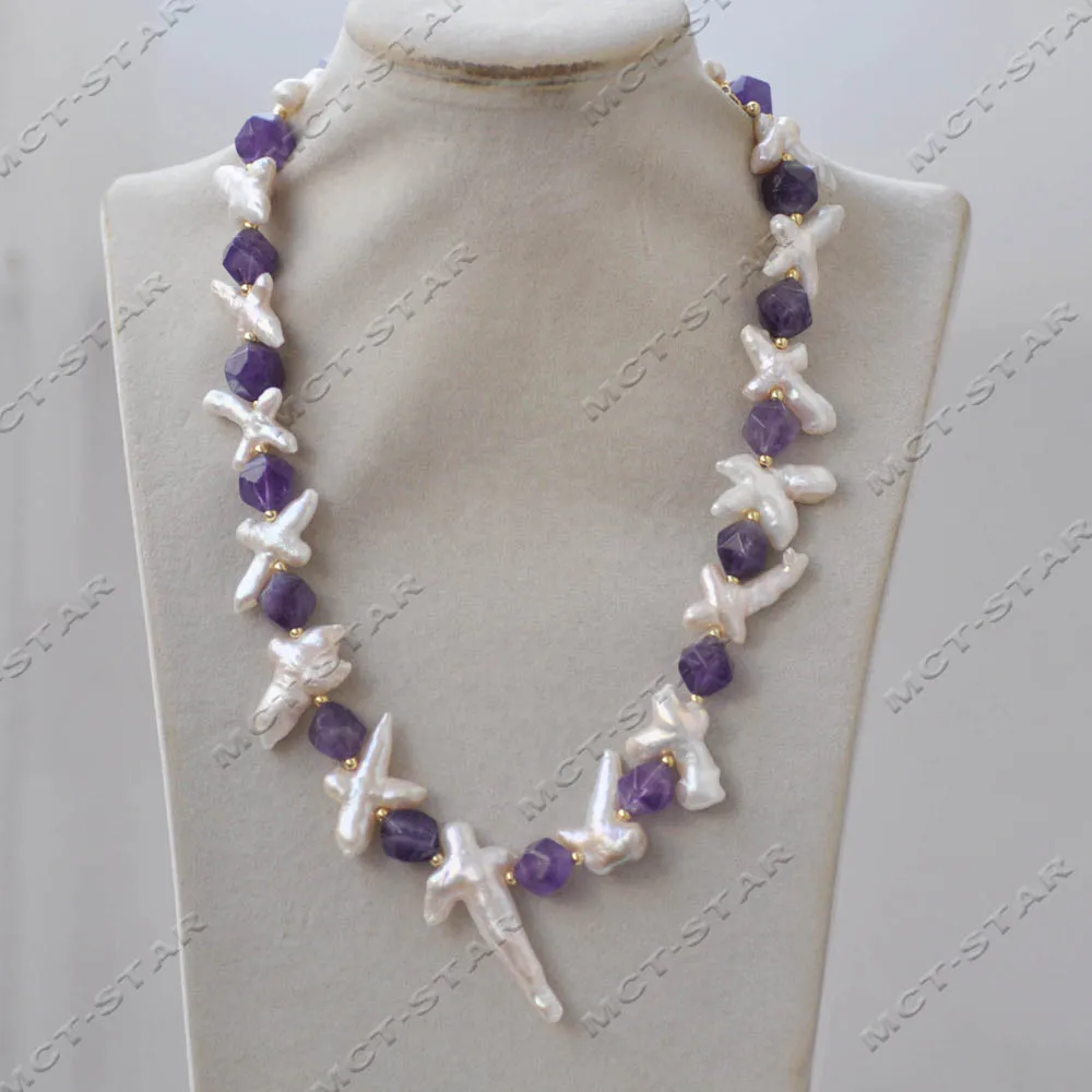 Z13900 18" 42mm White Baroque Pearl Cross Purple Faceted Amethyst Necklace Custom Jewelry
Z13900 18" 42mm White Baroque Pearl Cross Purple Faceted Amethyst Necklace Custom Jewelry