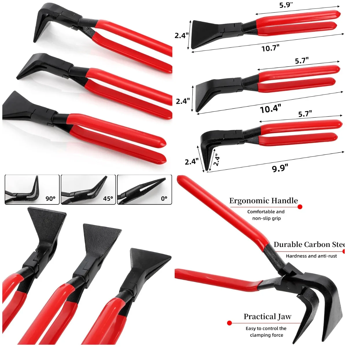Набор из 3 плоскогубцев для гибки металла с прямыми, 45 шт. ° , 90 ° Челюсти для кроверов и сантехников
Набор из 3 плоскогубцев для гибки металла с прямыми, 45 шт. ° , 90 ° Челюсти для кроверов и сантехников