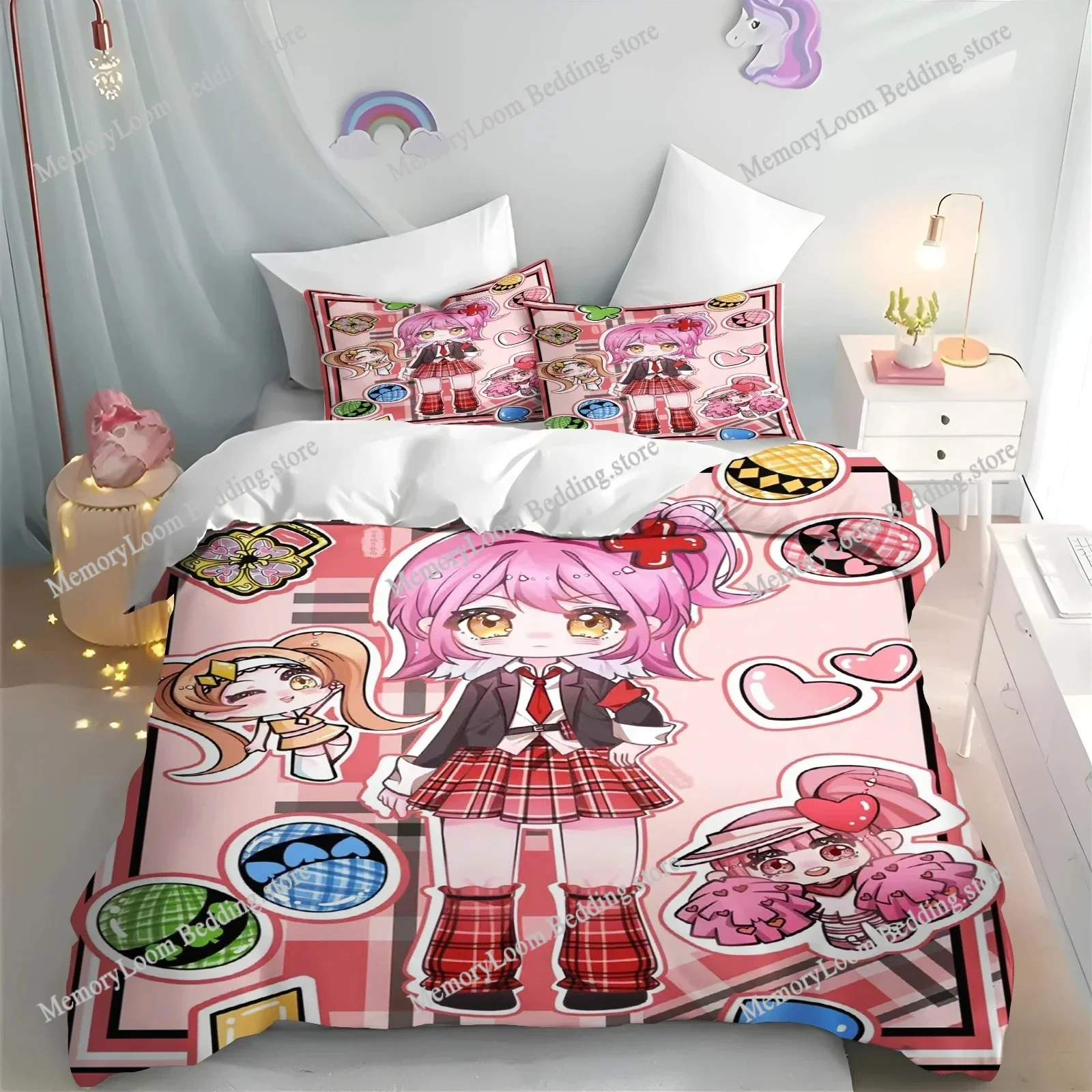 Cartoon Shugo Chara Duvet Cover 3-Piece Set Children Hinamori Amu Cute Polyester Soft Breathable Comforter Animation Bedding set
Cartoon Shugo Chara Duvet Cover 3-Piece Set Children Hinamori Amu Cute Polyester Soft Breathable Comforter Animation Bedding set