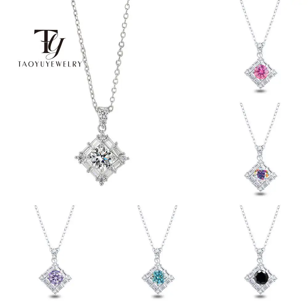 TY D Color Moissanite Necklace 1ct Round Cut Pendant 18K White Gold Plated Adjustable 925 Sterling Silver Fine Jewelry For Women
TY D Color Moissanite Necklace 1ct Round Cut Pendant 18K White Gold Plated Adjustable 925 Sterling Silver Fine Jewelry For Women