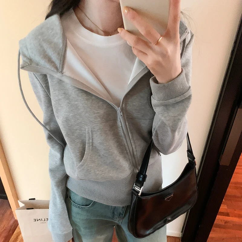 Streetwear Gray Sweatshirts Clothing For Women Casual Loose Harajuku Hoodies Female Vintage Women's tops
Streetwear Gray Sweatshirts Clothing For Women Casual Loose Harajuku Hoodies Female Vintage Women's tops
