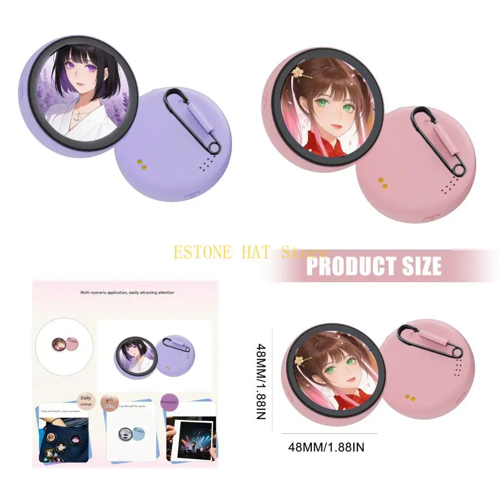 49MF 1.5 Inch Screen Anime Badge Pin Rechargeable Attachment for Cosplay
49MF 1.5 Inch Screen Anime Badge Pin Rechargeable Attachment for Cosplay