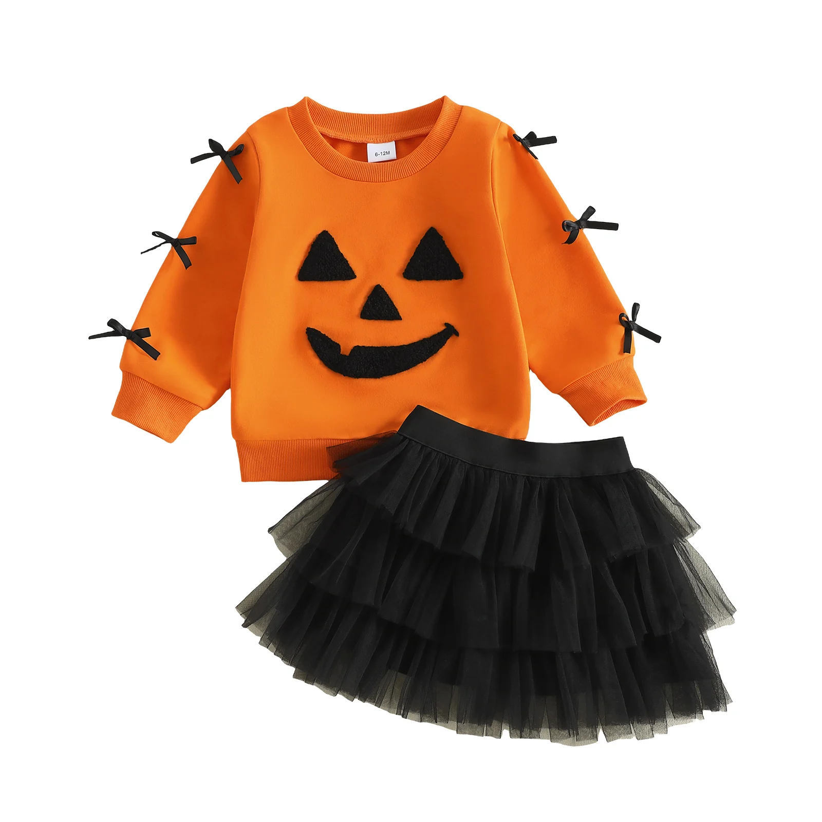 Toddler Baby Girl Halloween Outfits Devil Pumpkin Face Print Crew Neck Long Sleeve Sweatshirt and Mesh Skirt 2 Pcs Set
Toddler Baby Girl Halloween Outfits Devil Pumpkin Face Print Crew Neck Long Sleeve Sweatshirt and Mesh Skirt 2 Pcs Set