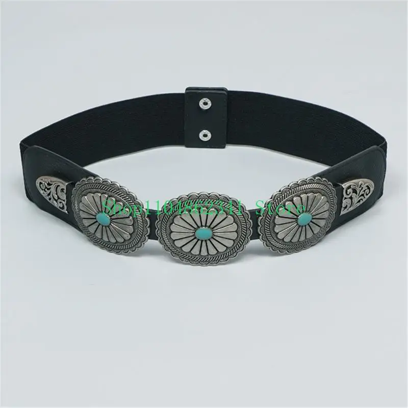 652F Elastic Length Waist Corset for Women Ladies Dress Belt with Carved Turquoise Buckle Female Waist Rope Accessories
652F Elastic Length Waist Corset for Women Ladies Dress Belt with Carved Turquoise Buckle Female Waist Rope Accessories