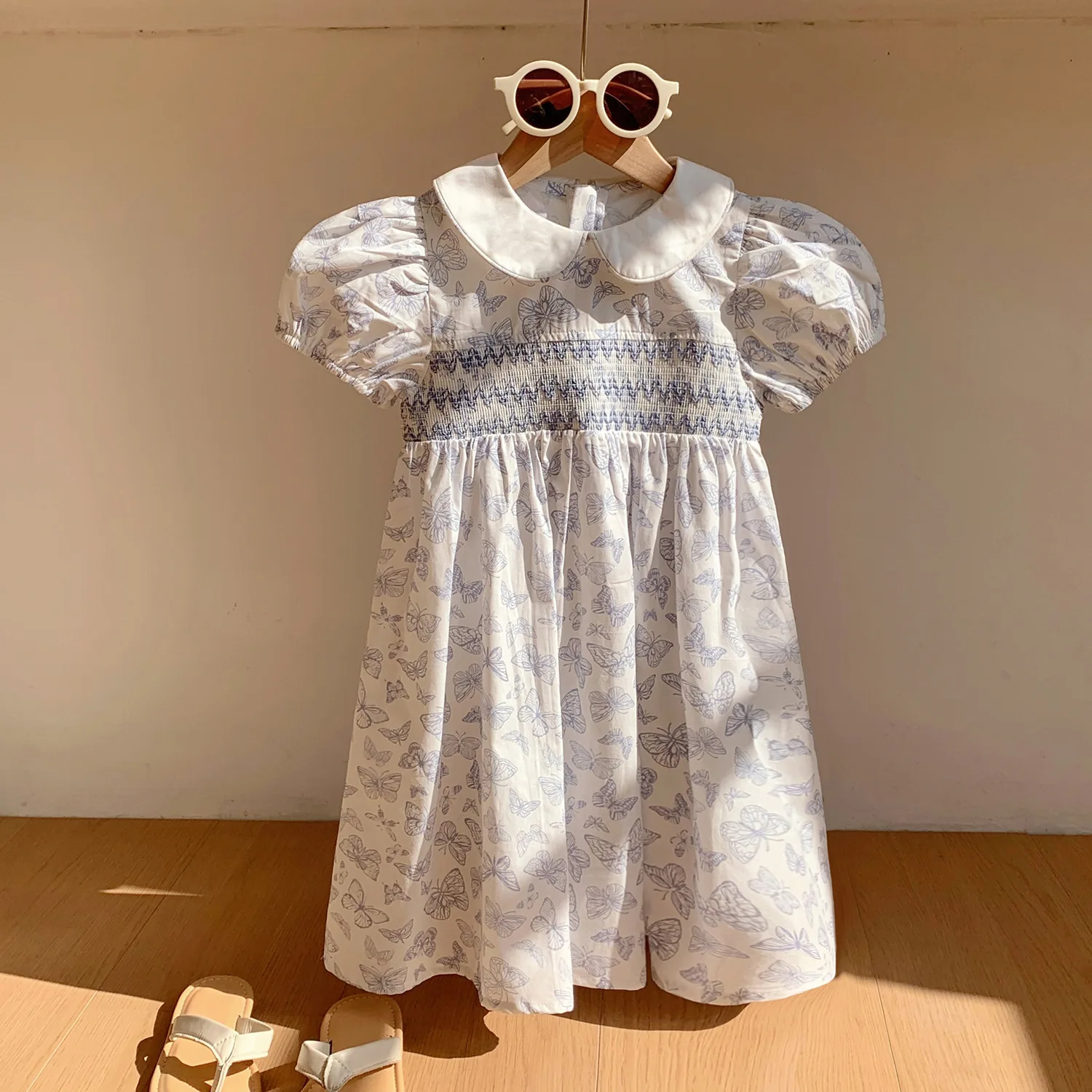 French Style Kids Girls Cute Dress Butterfly Print Puff Sleeve A-line Cotton Vestidos 1-8Y Children Summer Fashion Long Frocks
French Style Kids Girls Cute Dress Butterfly Print Puff Sleeve A-line Cotton Vestidos 1-8Y Children Summer Fashion Long Frocks