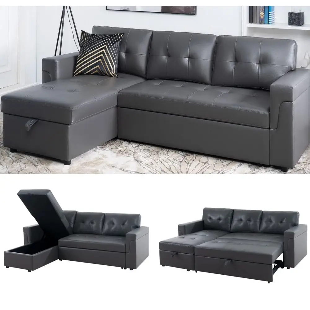 L Shaped Sectional Couch with Storage amp Pull Out Bed 3in1 Convertible Sleeper Sofa Bed, Small L Shape Sofa for Living Room, S
L Shaped Sectional Couch with Storage amp Pull Out Bed 3in1 Convertible Sleeper Sofa Bed, Small L Shape Sofa for Living Room, S