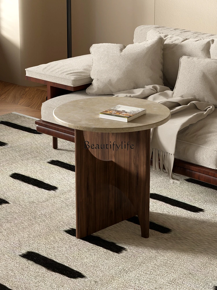 Wabi Sandy Wind Natural Travertine Sofa Side Simple Household Living Room Middle Ancient Solid Wood Round Table
Wabi Sandy Wind Natural Travertine Sofa Side Simple Household Living Room Middle Ancient Solid Wood Round Table