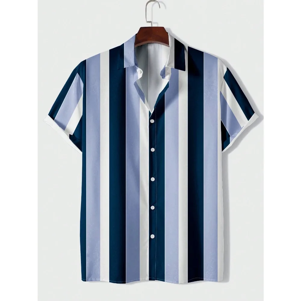 New European and American Printed Men's Shirt Casual Striped Versatile Top Short Sleeved
New European and American Printed Men's Shirt Casual Striped Versatile Top Short Sleeved