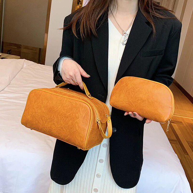 2 Pieces Cosmetic Bags Women's Solid Color Double Zipper Waterproof Toilet Bag Leisure Travel Large Capacity PU Makeup Handbags
2 Pieces Cosmetic Bags Women's Solid Color Double Zipper Waterproof Toilet Bag Leisure Travel Large Capacity PU Makeup Handbags