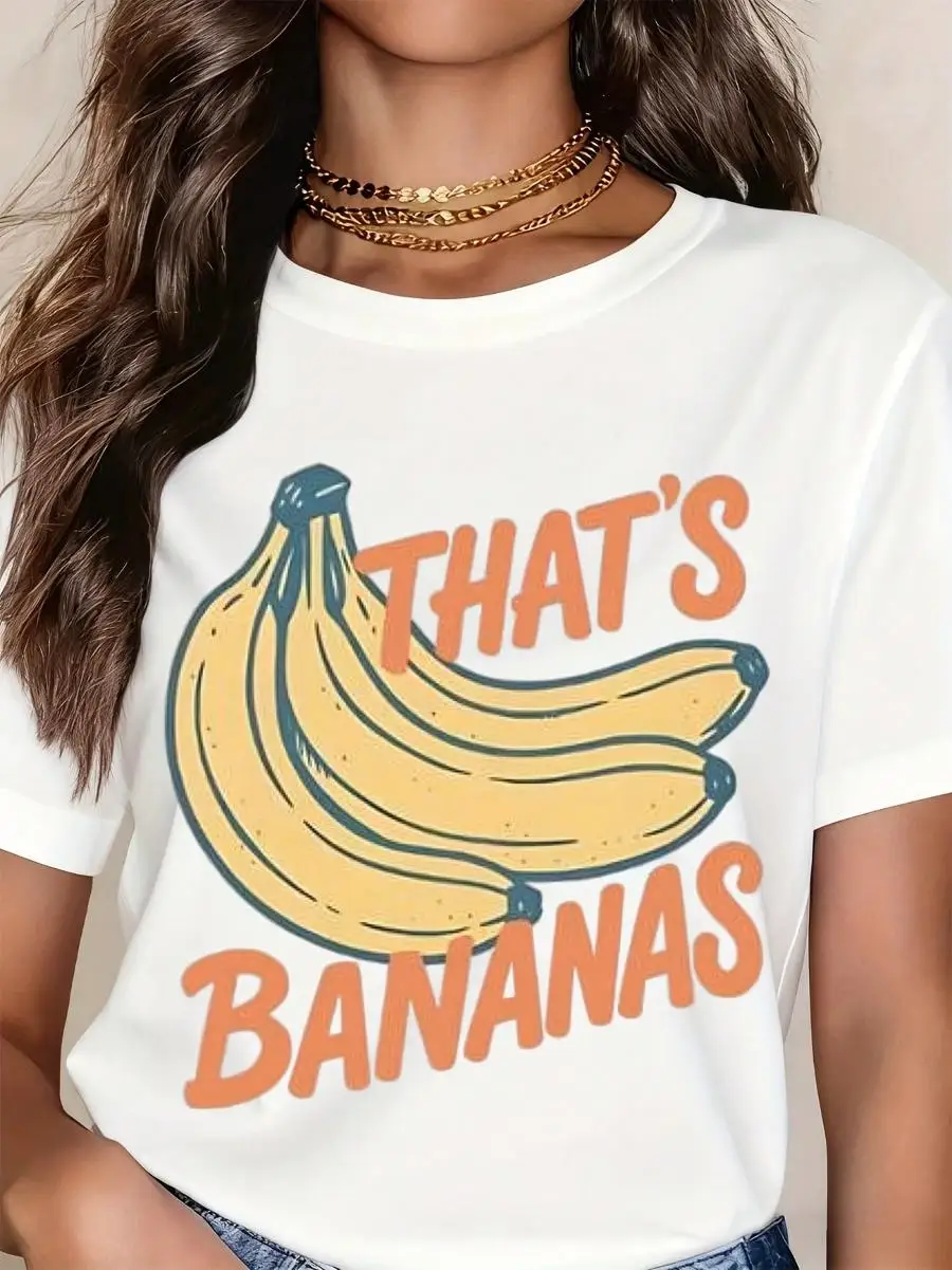 That s Bananas Funny Graphic T-Shirt For Women - Cute Banana Print Casual Top, Humorous Statement Tee, Lightweight Cotton Crewneck Shirt For Ever
That s Bananas Funny Graphic T-Shirt For Women - Cute Banana Print Casual Top, Humorous Statement Tee, Lightweight Cotton Crewneck Shirt For Ever