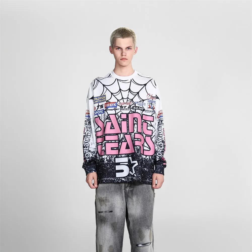 Spider Web Color Block Streetwear T Shirt Long Sleeve Tee Shirts Spring Autumn Fashion Graphic Tees Men Clothing Pullovers
Spider Web Color Block Streetwear T Shirt Long Sleeve Tee Shirts Spring Autumn Fashion Graphic Tees Men Clothing Pullovers