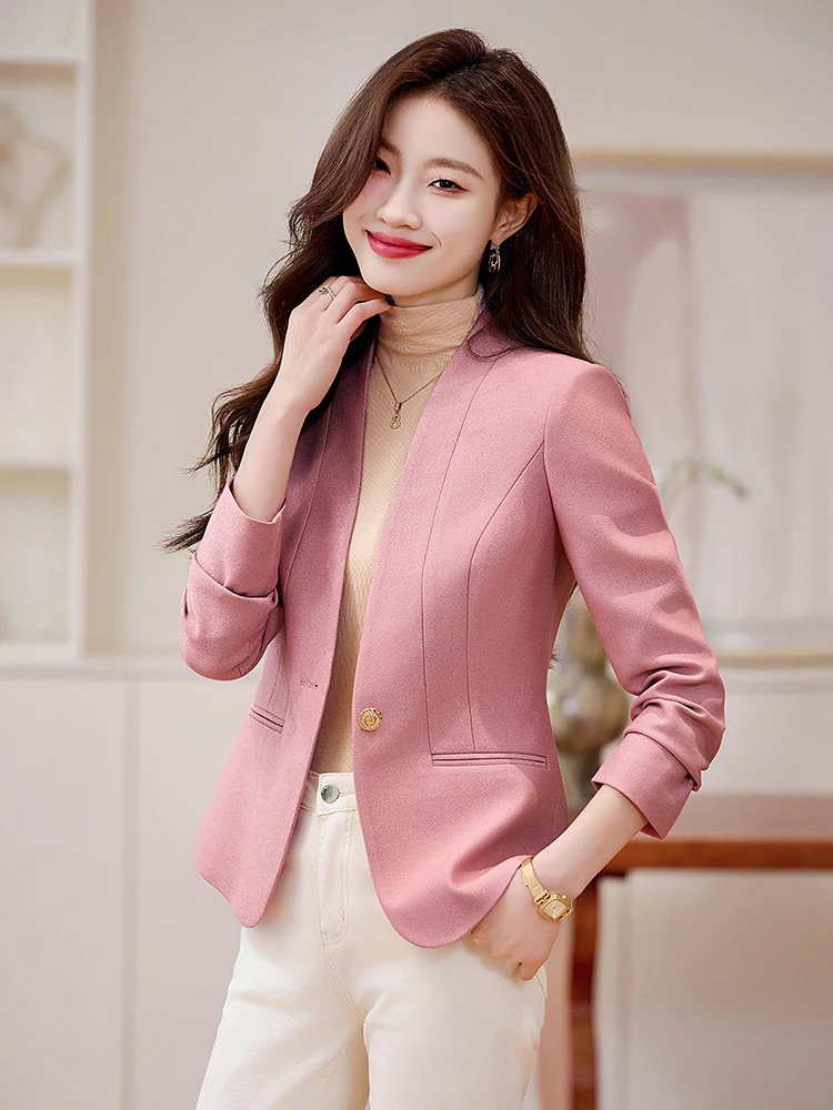 Pink No Collar Women's Suit Jacket Commute Professional Style Slim Fit High End Feel Spring Autumn New Arrival Formal Small W...
Pink No Collar Women's Suit Jacket Commute Professional Style Slim Fit High End Feel Spring Autumn New Arrival Formal Small W...