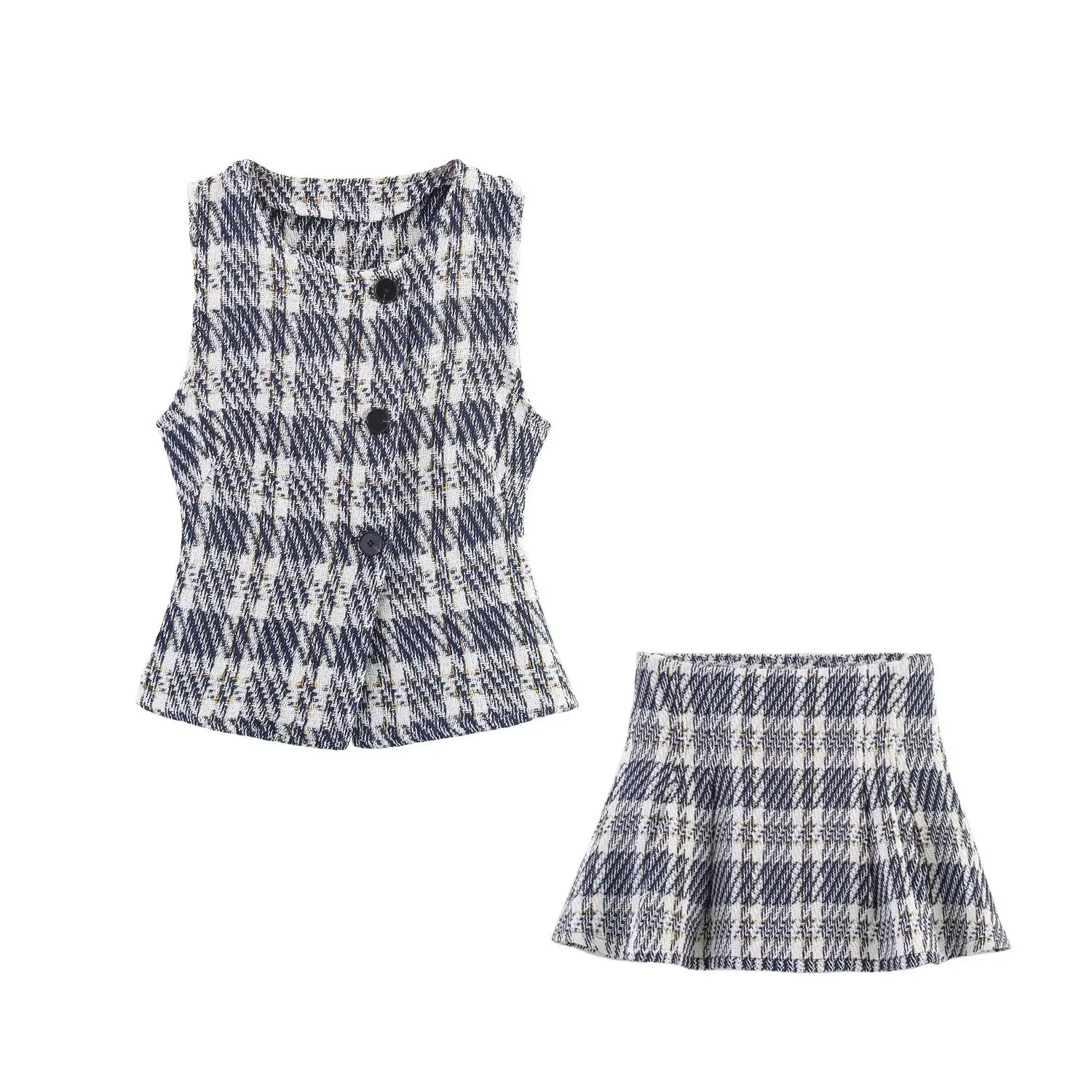 Withered Fashionable Round Neck Sleeveless Plaid Vest+printed Pleated Short Skirt For Women Skirt Woman Clothing Faldas Skirts
Withered Fashionable Round Neck Sleeveless Plaid Vest+printed Pleated Short Skirt For Women Skirt Woman Clothing Faldas Skirts