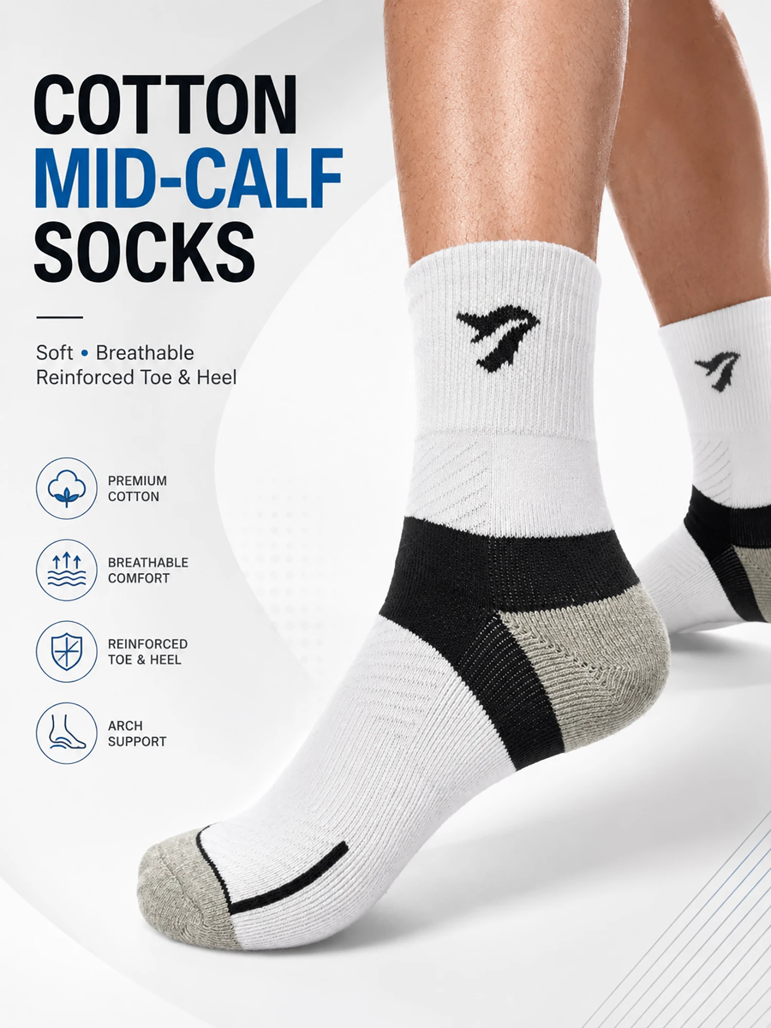1/3 Pairs Men's Terry Sole Mid Calf Socks Thick Cushioned Breathable Cotton Crew Socks Sports Running Basketball Non Slip Gym
1/3 Pairs Men's Terry Sole Mid Calf Socks Thick Cushioned Breathable Cotton Crew Socks Sports Running Basketball Non Slip Gym