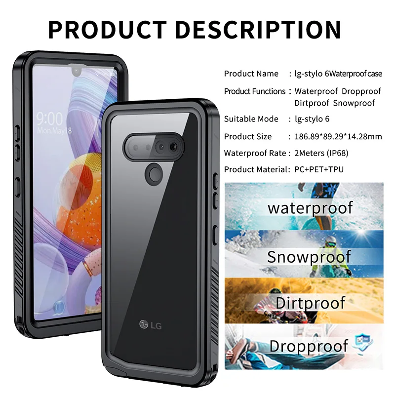 Redpepper Waterproof Case For Lg Stylo 6 Shockproof Snorkelling Underwater Case For Lg Stylo 6 Cover Built-in Screen Protector
Redpepper Waterproof Case For Lg Stylo 6 Shockproof Snorkelling Underwater Case For Lg Stylo 6 Cover Built-in Screen Protector