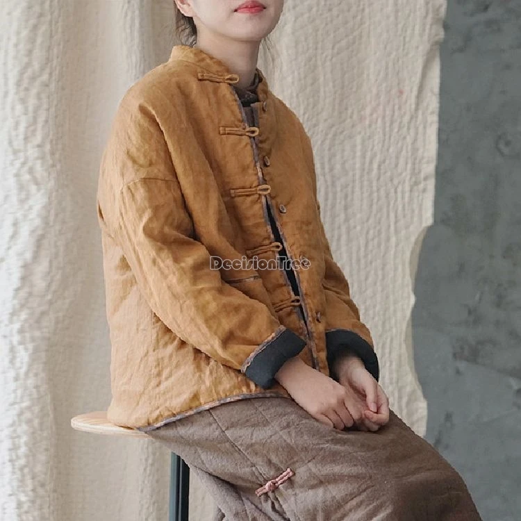 2025 chinese style disc buckle winter thicken plush warm coat vintage zen garment literature art temperament cotton linen coat
2025 chinese style disc buckle winter thicken plush warm coat vintage zen garment literature art temperament cotton linen coat