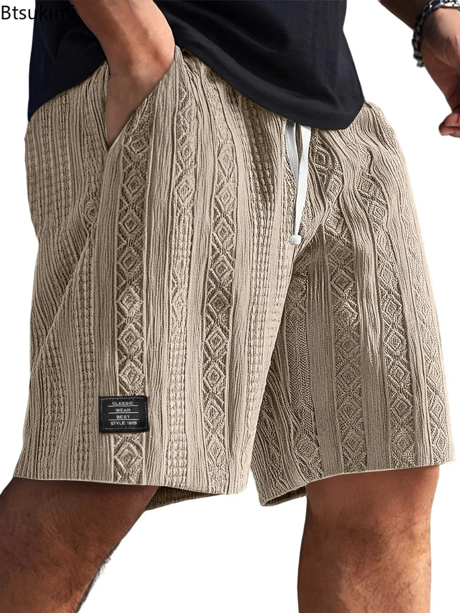 Men Jacquard Textured Shorts Male Small Logo Badge Casual Drawstring Shorts Comfort Daily Wear Male Loose Five Point Short Pants
Men Jacquard Textured Shorts Male Small Logo Badge Casual Drawstring Shorts Comfort Daily Wear Male Loose Five Point Short Pants