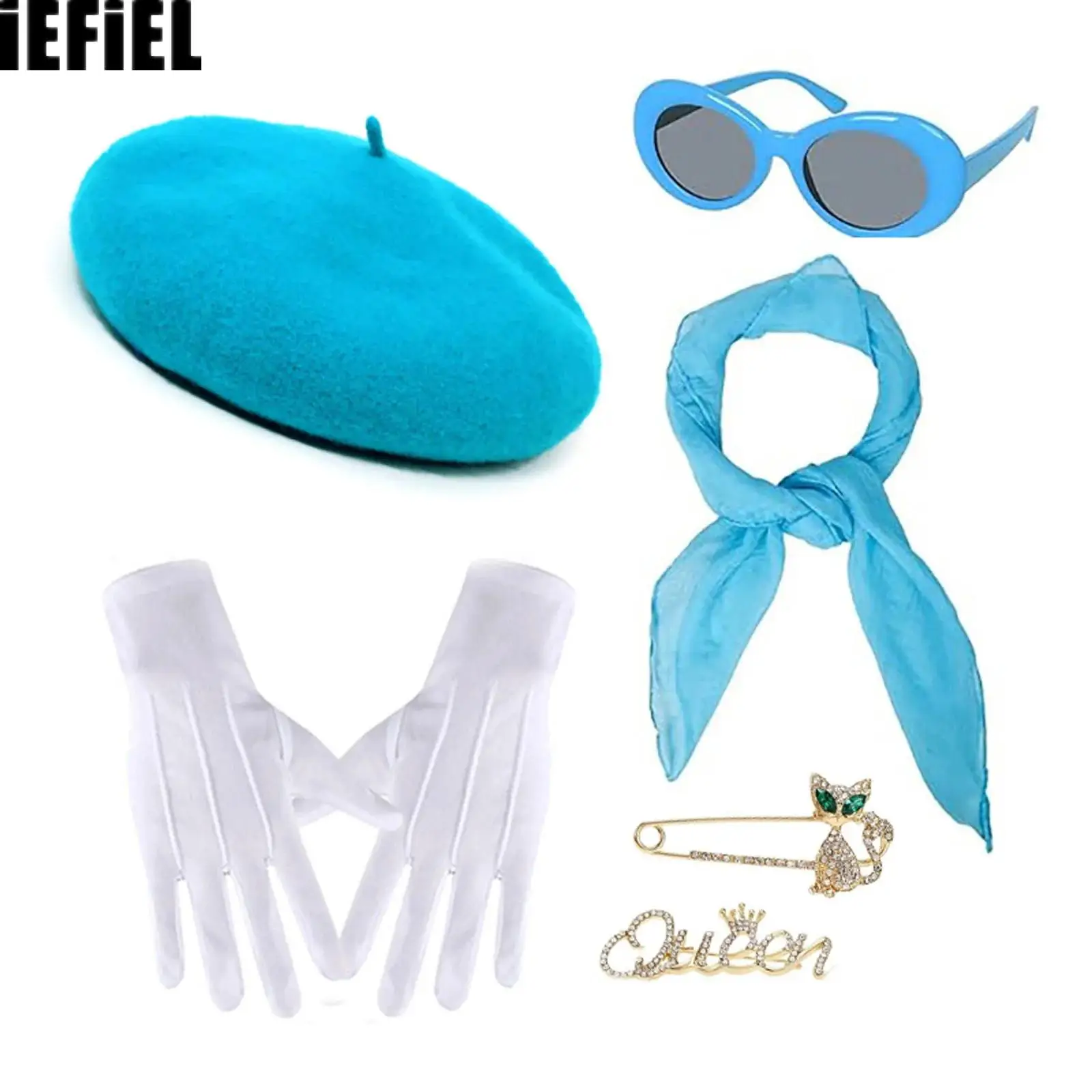 6Pcs Fancy 50s Dress Up Set for Women Beret Sunglasses Scarf Gloves Brooches French Artist Costumes Kit
6Pcs Fancy 50s Dress Up Set for Women Beret Sunglasses Scarf Gloves Brooches French Artist Costumes Kit