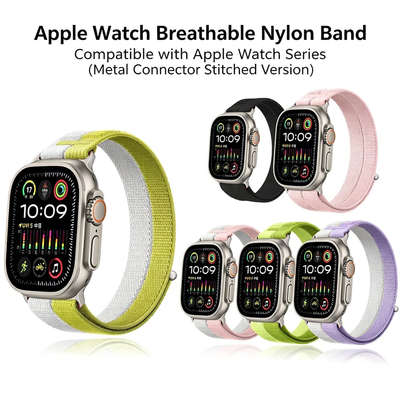 Breathable Nylon Sport Loop Band For Apple Watch S11 10 49 46 45 44 42-38mm For iwatch Ultra S11/10/9/8 Replacement Strap
Breathable Nylon Sport Loop Band For Apple Watch S11 10 49 46 45 44 42-38mm For iwatch Ultra S11/10/9/8 Replacement Strap