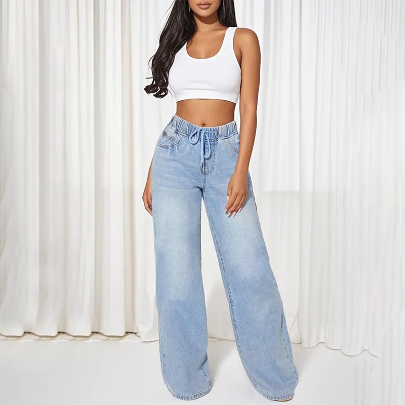 Европейские и американские женские облегающие свободные прямые джинсовые брюки с высокой талией Популярные широкие брюки
Европейские и американские женские облегающие свободные прямые джинсовые брюки с высокой талией Популярные широкие брюки