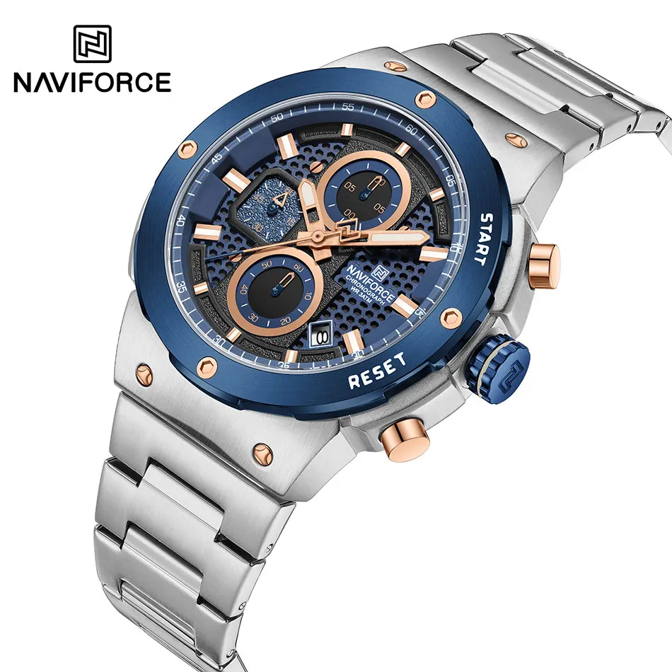 NAVIFORCE Luxury Brand Business Casual Watch Sports Multifunctional Chronograph Watches Mens Quartz Stainless Steel Wristwatches
NAVIFORCE Luxury Brand Business Casual Watch Sports Multifunctional Chronograph Watches Mens Quartz Stainless Steel Wristwatches