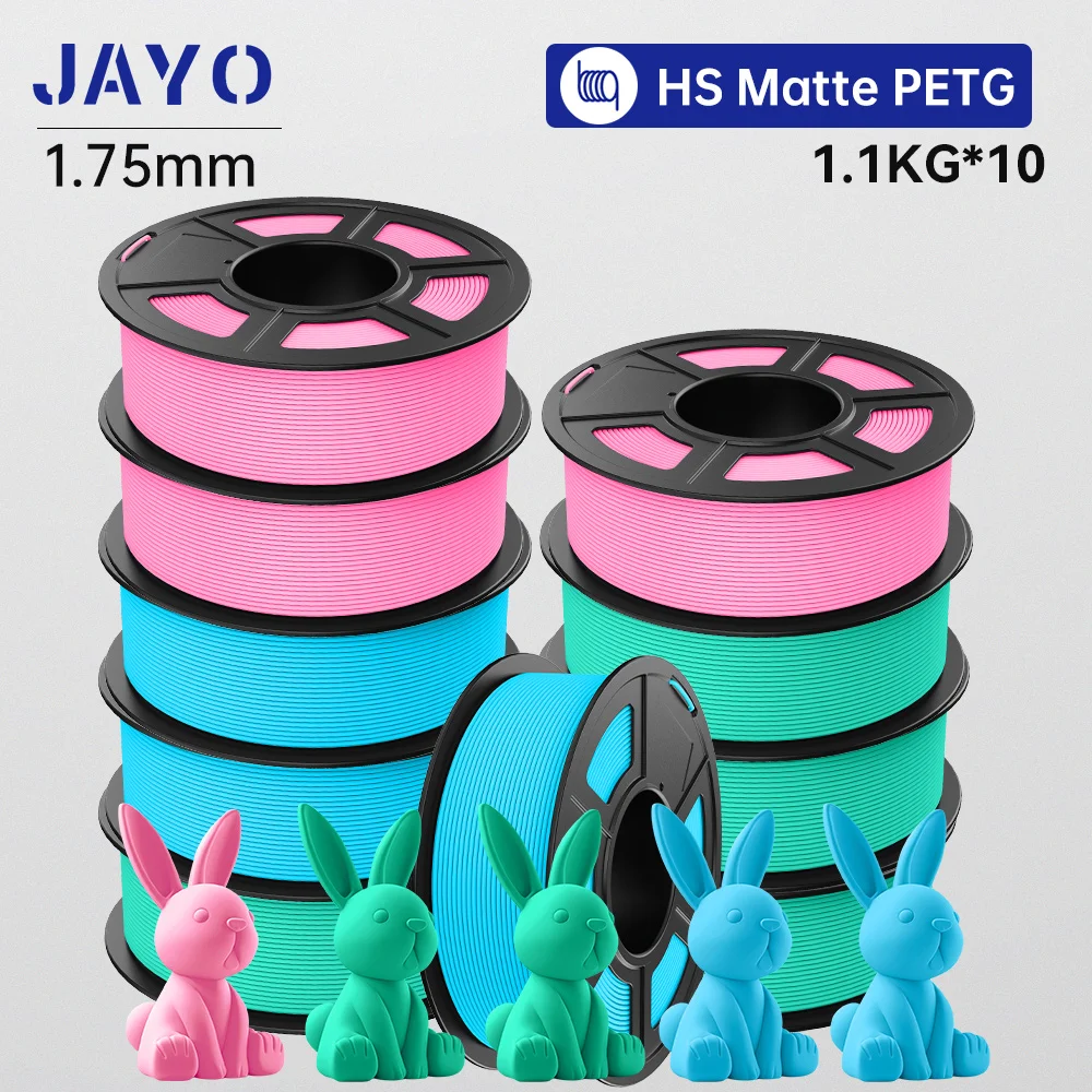 JAYO 10 Rolls 3D High Speed Matte PETG / High Speed Matte PLA 1.75mm 30mm/s - 600mm/s Print Range PETG /PLA 3D Printer Filament
JAYO 10 Rolls 3D High Speed Matte PETG / High Speed Matte PLA 1.75mm 30mm/s - 600mm/s Print Range PETG /PLA 3D Printer Filament